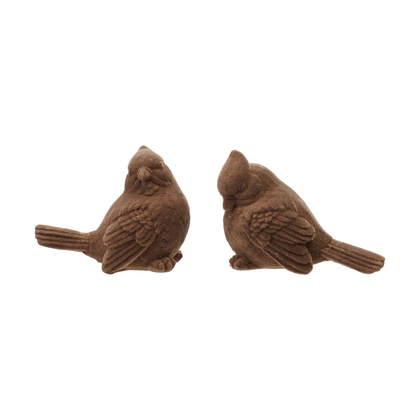 Taupe Flocked Resin Cardinals