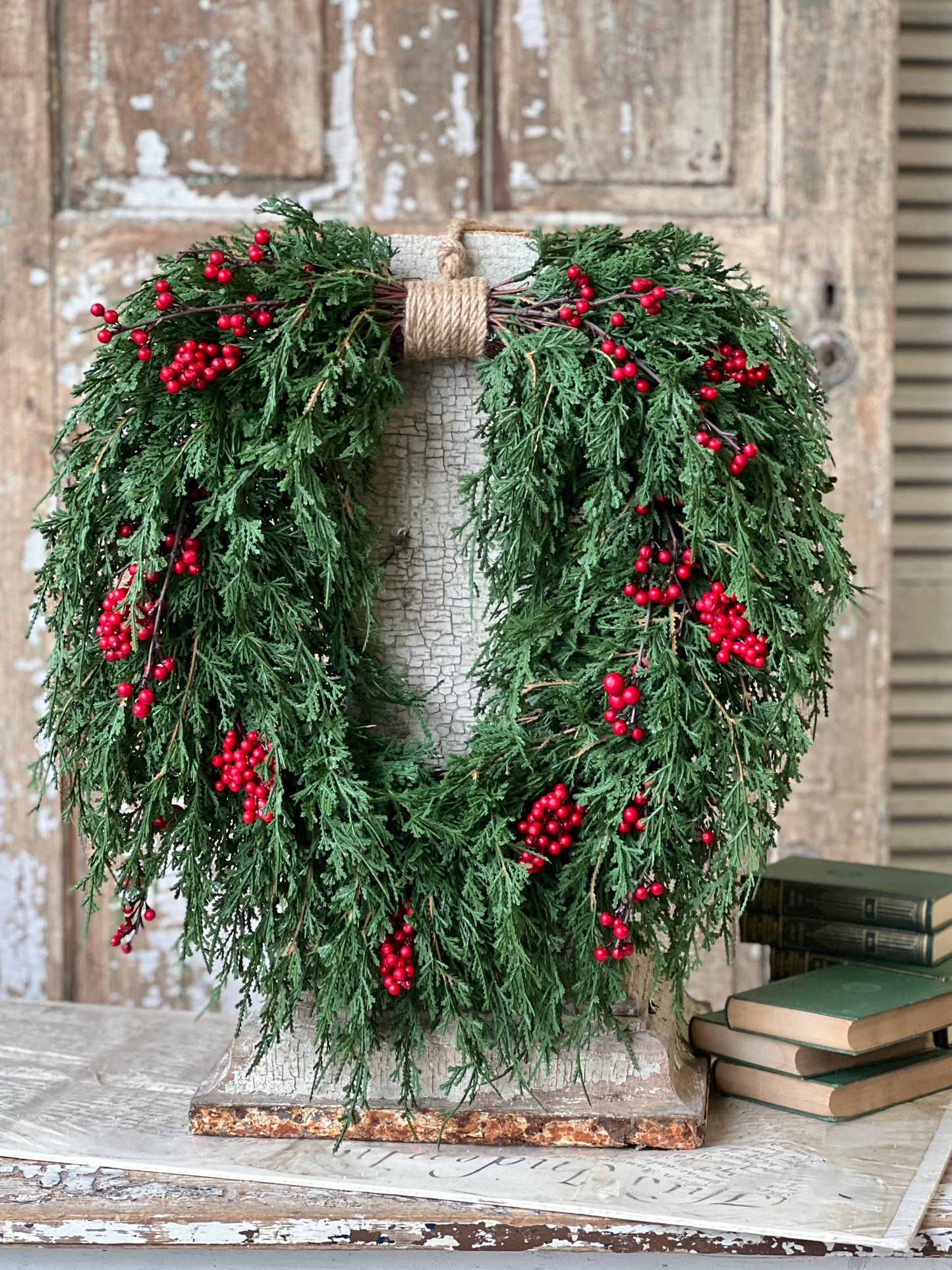 Emerald Falls with Berries 24” Wreath