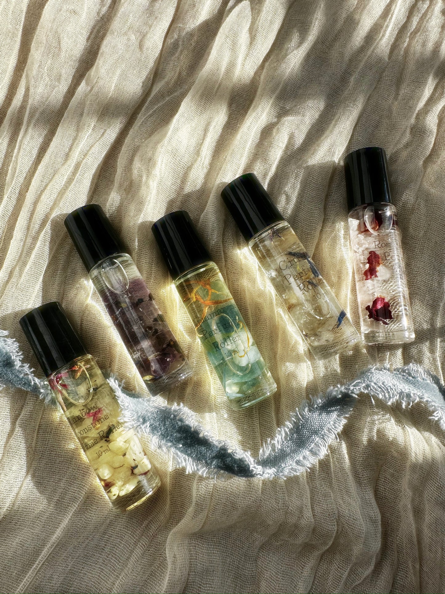 Rainbow Moonstone Crystal Perfume Roller