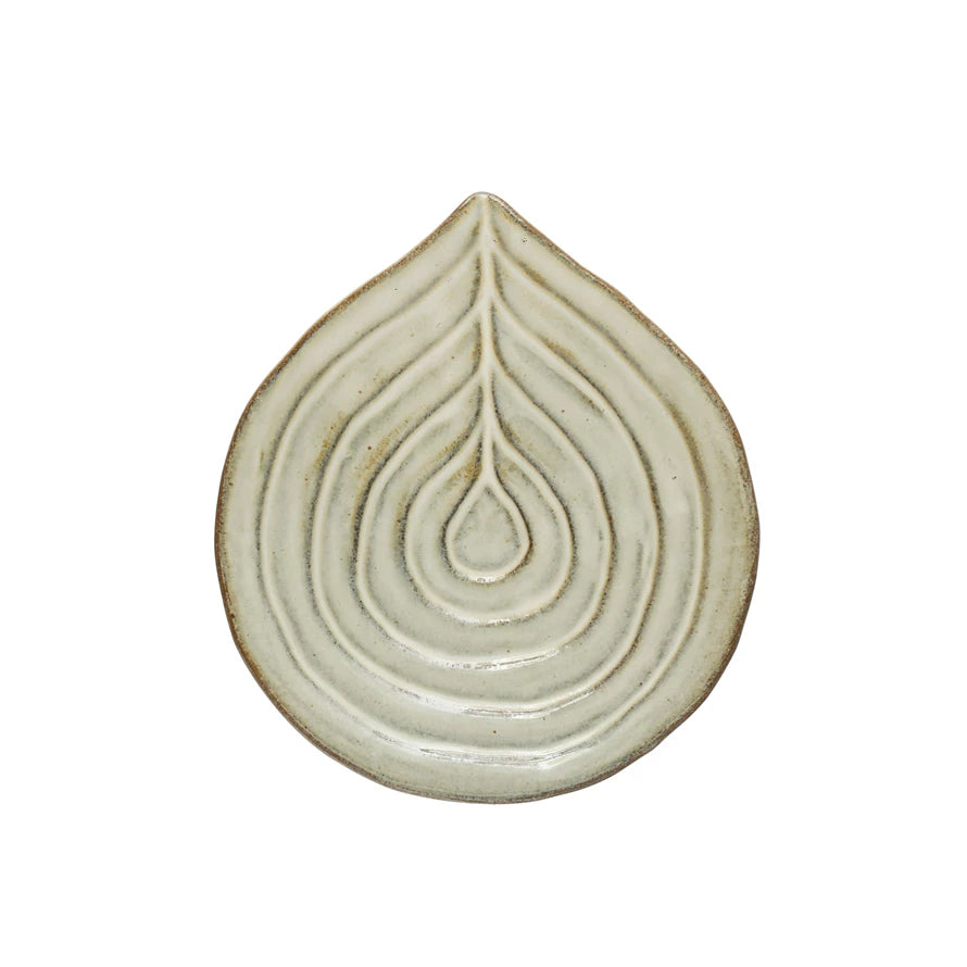 Embossed Stoneware Dish/Spoon Rest