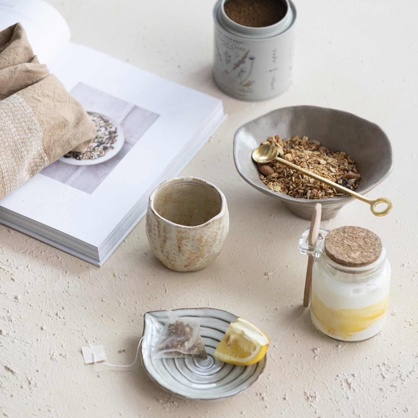 Embossed Stoneware Dish/Spoon Rest