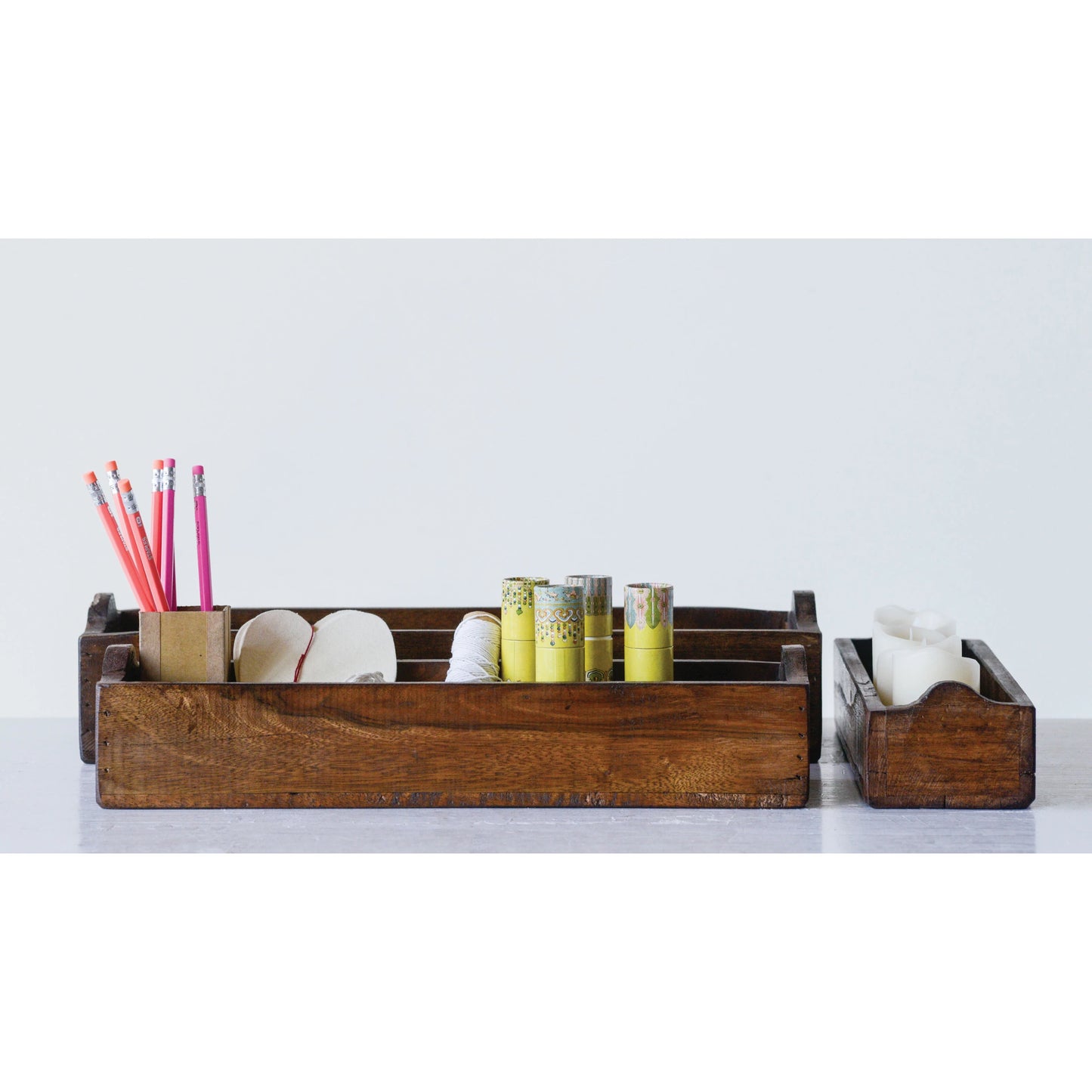 Wood boxes set of 3