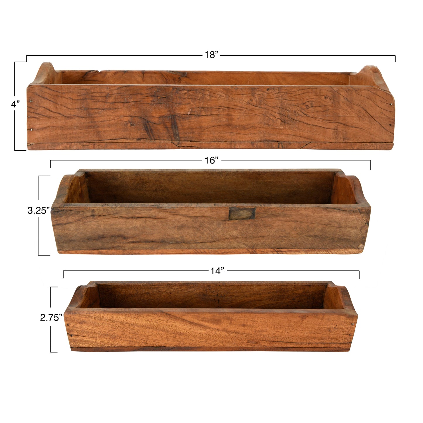 Wood boxes set of 3