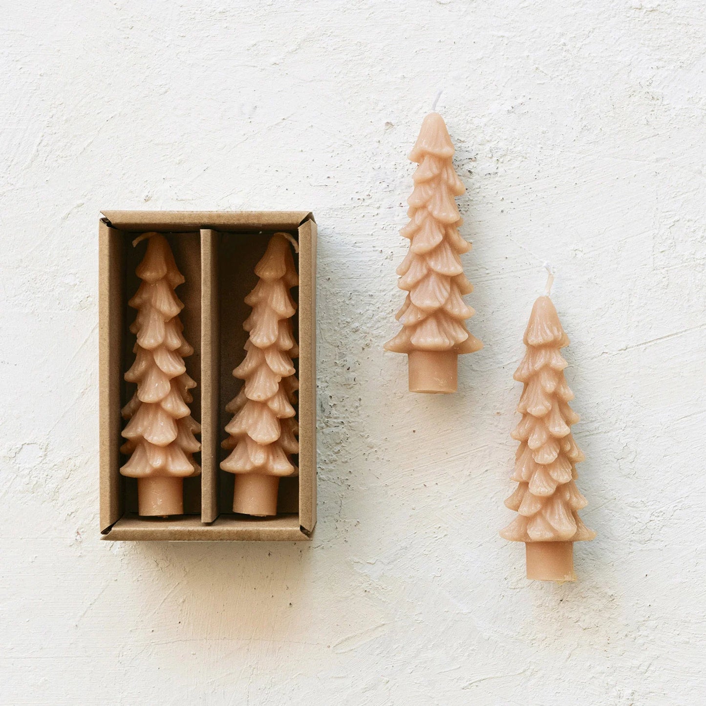 Unscented Tree Shaped Taper Candles in Box