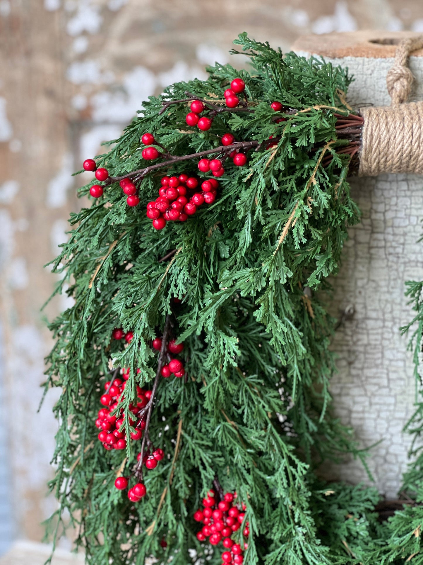 Emerald Falls with Berries 24” Wreath