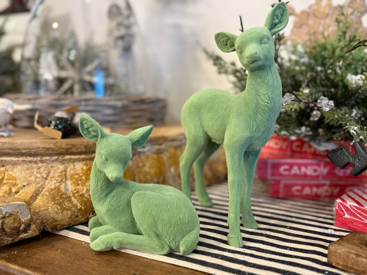 Mint Flocked Deer