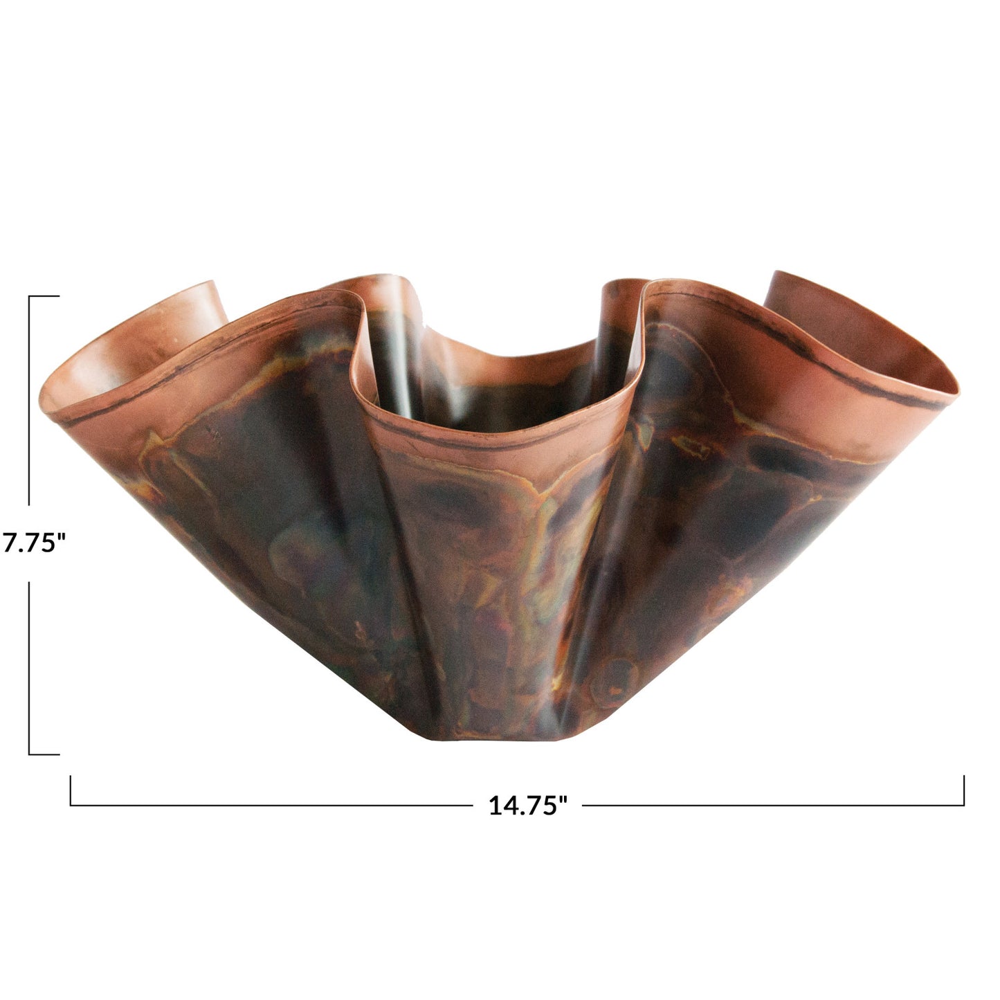 Decorative Metal Ruffled Bowl