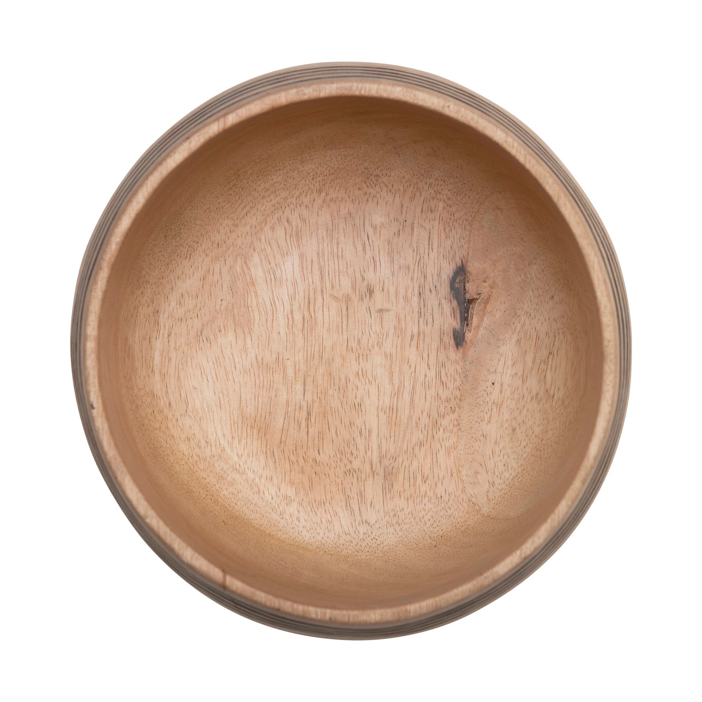 Mango wood grooved bowl with stripes